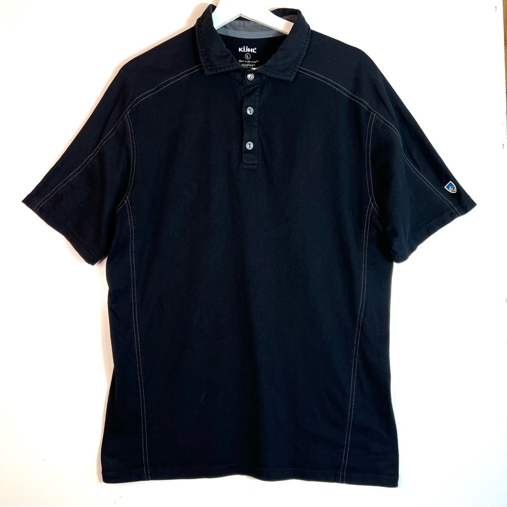 Kuhl Wayfarer Organic Cotton Polo Shirt Black Size Large - Picture 4 of 11